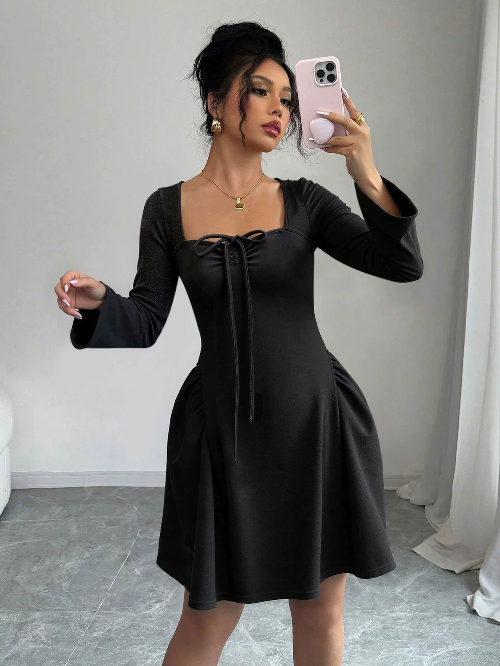 ZARA New Fall Winter Sexy Off Shoulder Long Sleeve Bodycon Party Dress